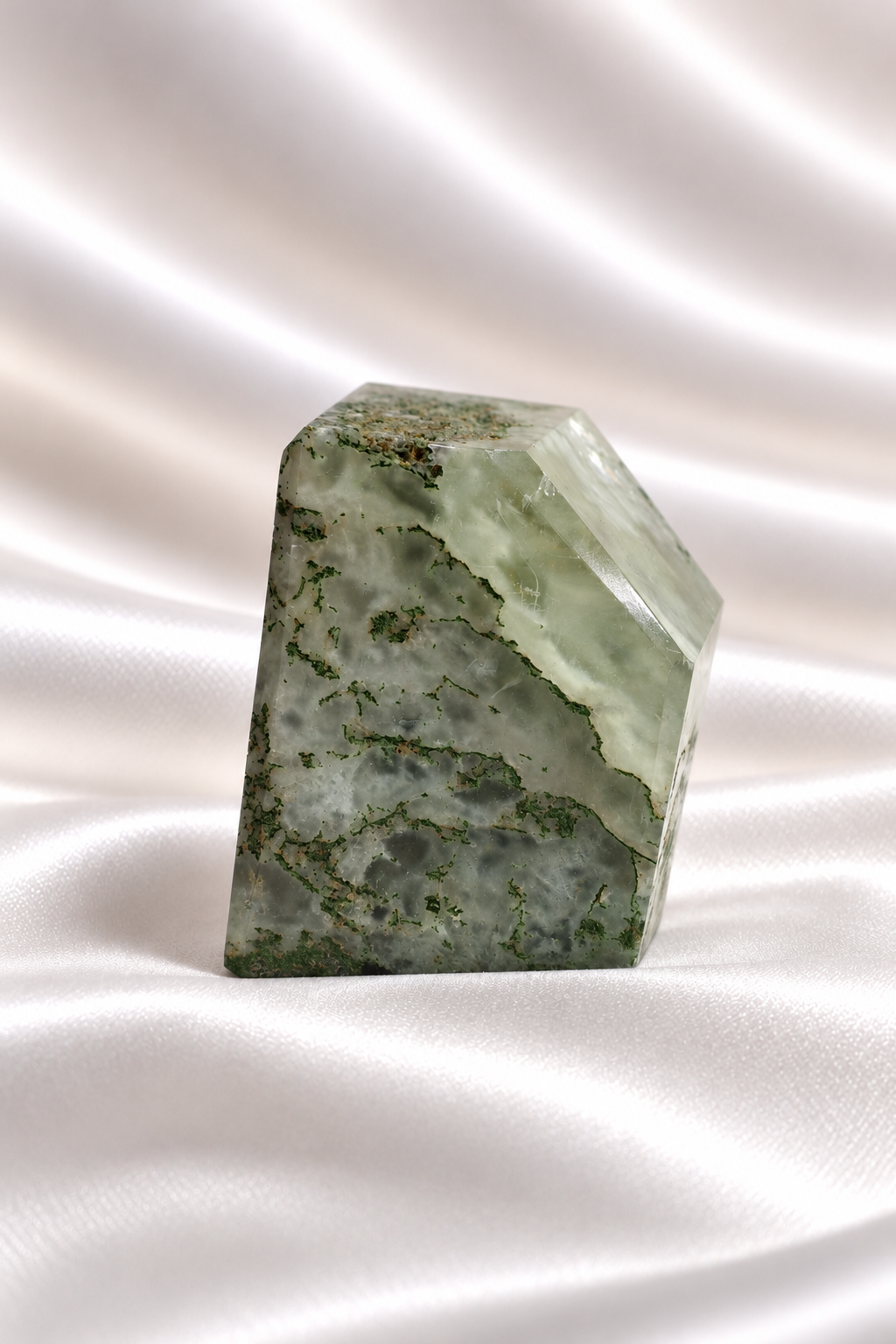 Optical Calcite with Moss Agate inclusions Freeform - RARE #3