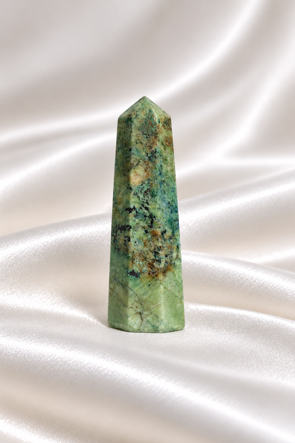Chrysocolla with Azurite Tower #3 -Tip Little Chipped