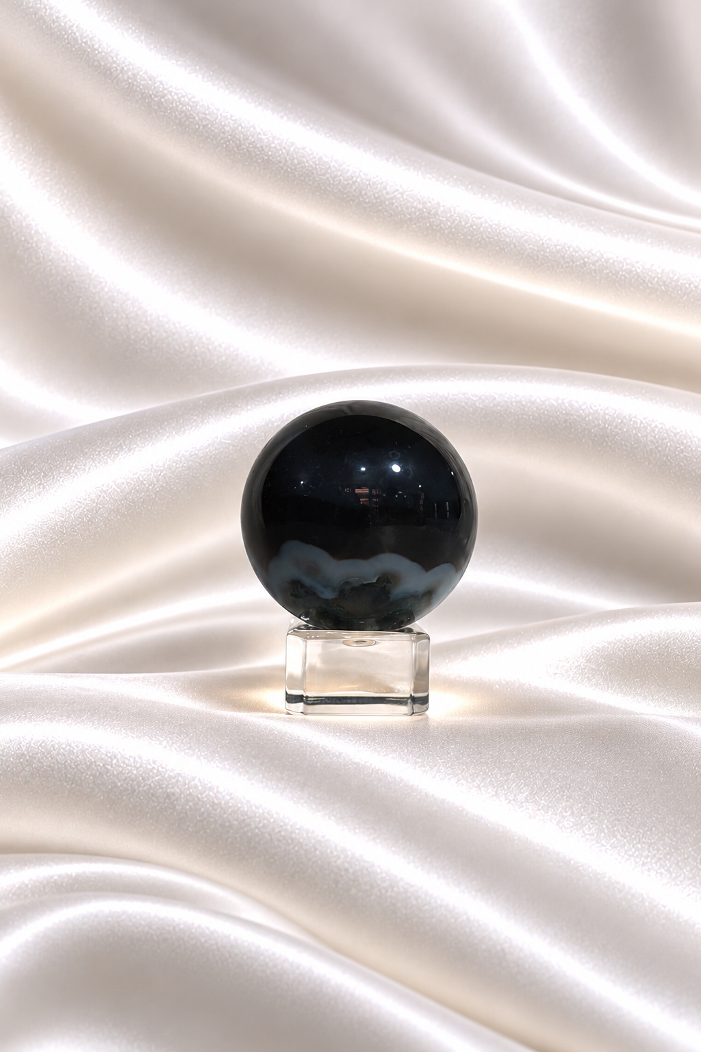 Moss Agate w/ Chalcedony Sphere #2