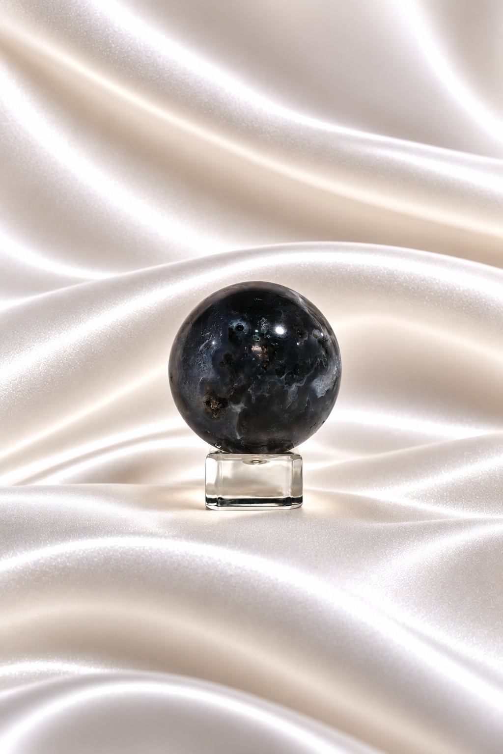 Moss Agate w/ Chalcedony Sphere #6
