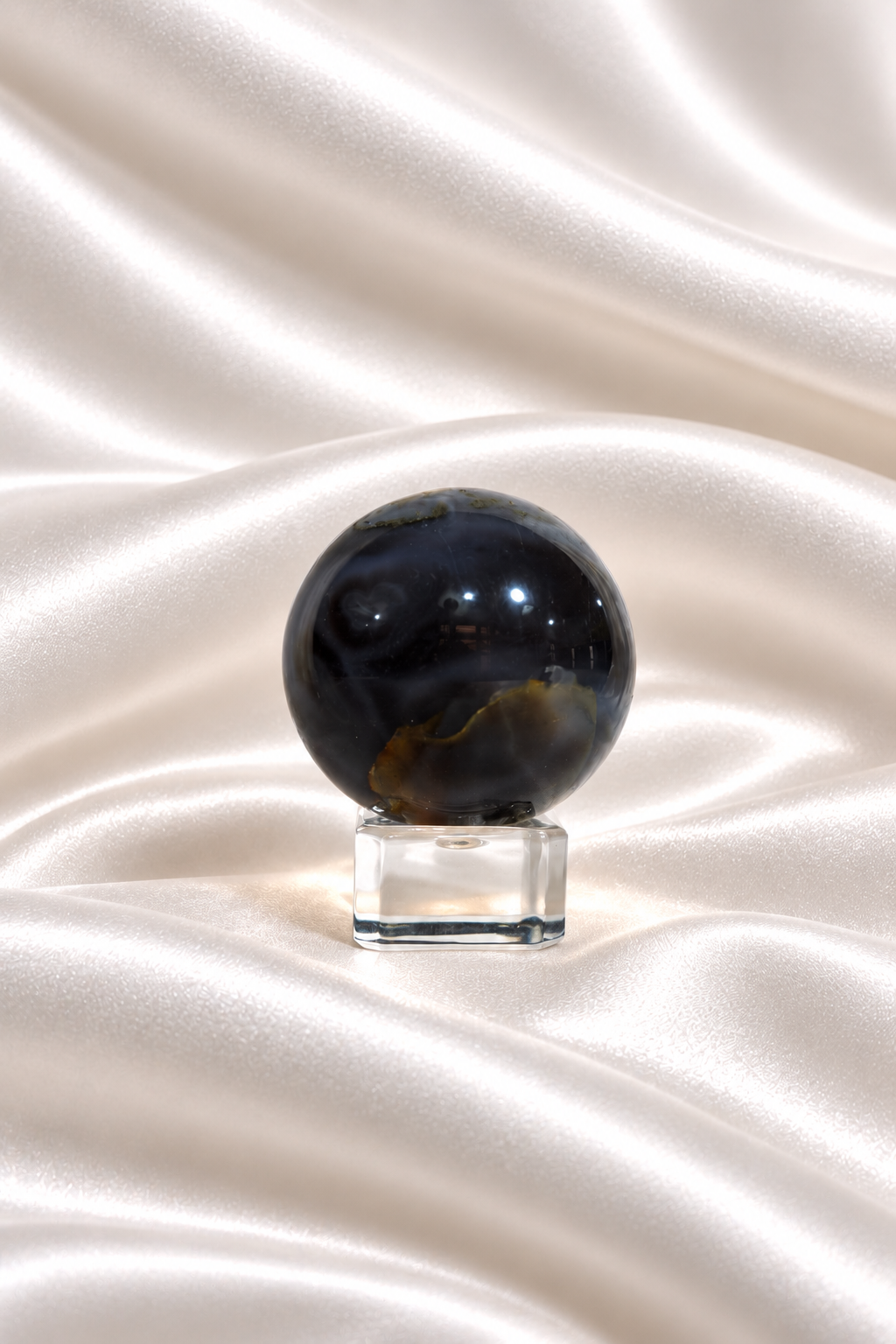Moss Agate w/ Chalcedony Sphere #4