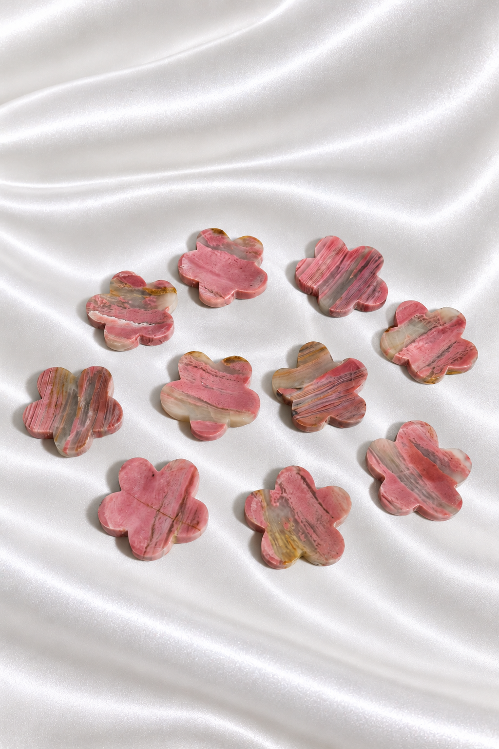 Rhodonite Flower Worry Stone