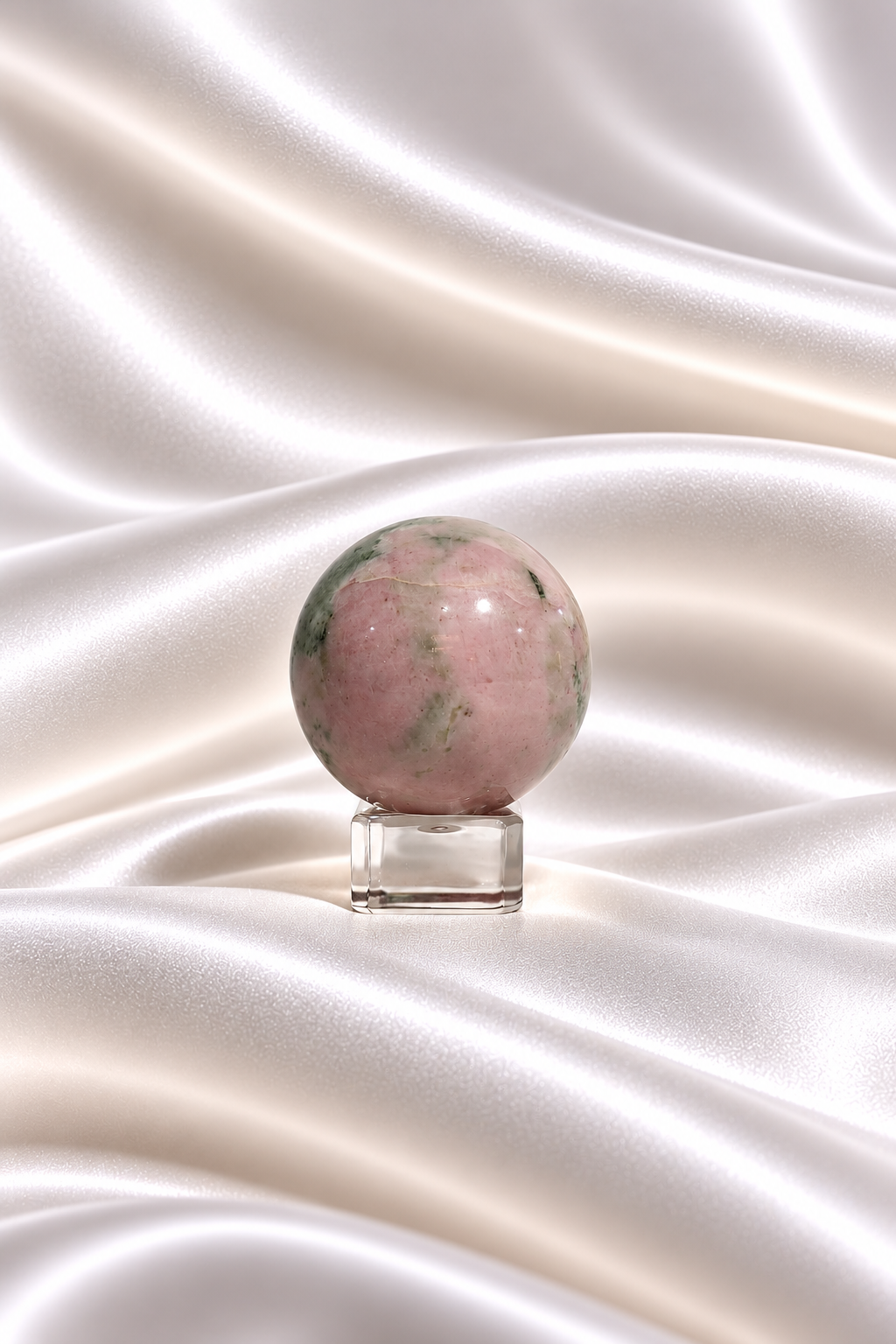 Pink Thulite w/ Green Epidote Sphere #1