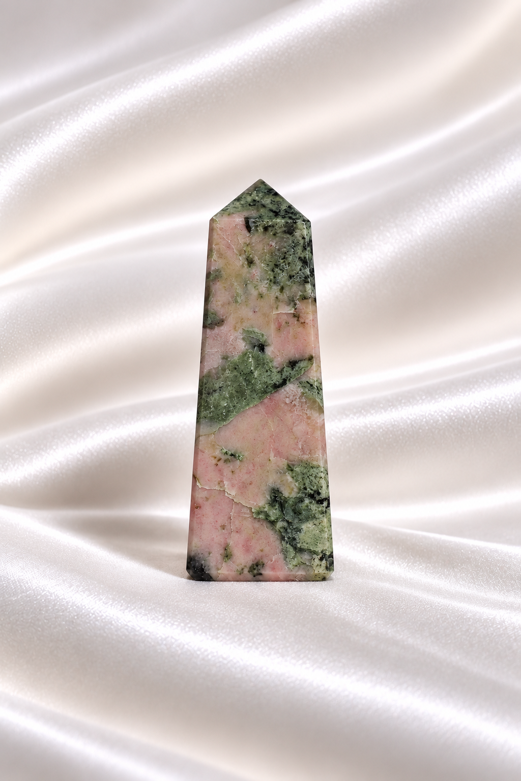 Pink Thulite w/ Green Epidote Tower #12