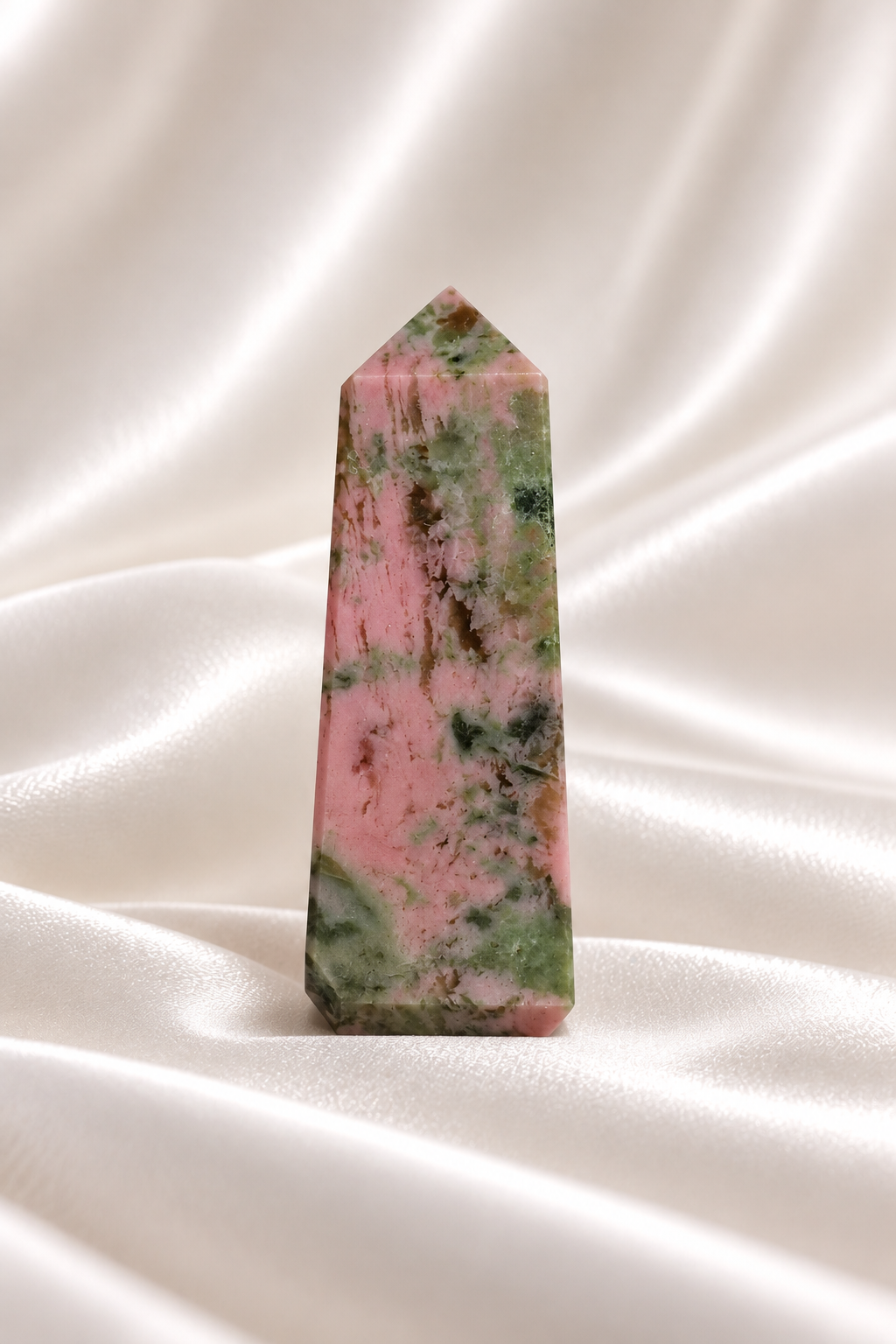 Pink Thulite w/ Green Epidote Tower #11