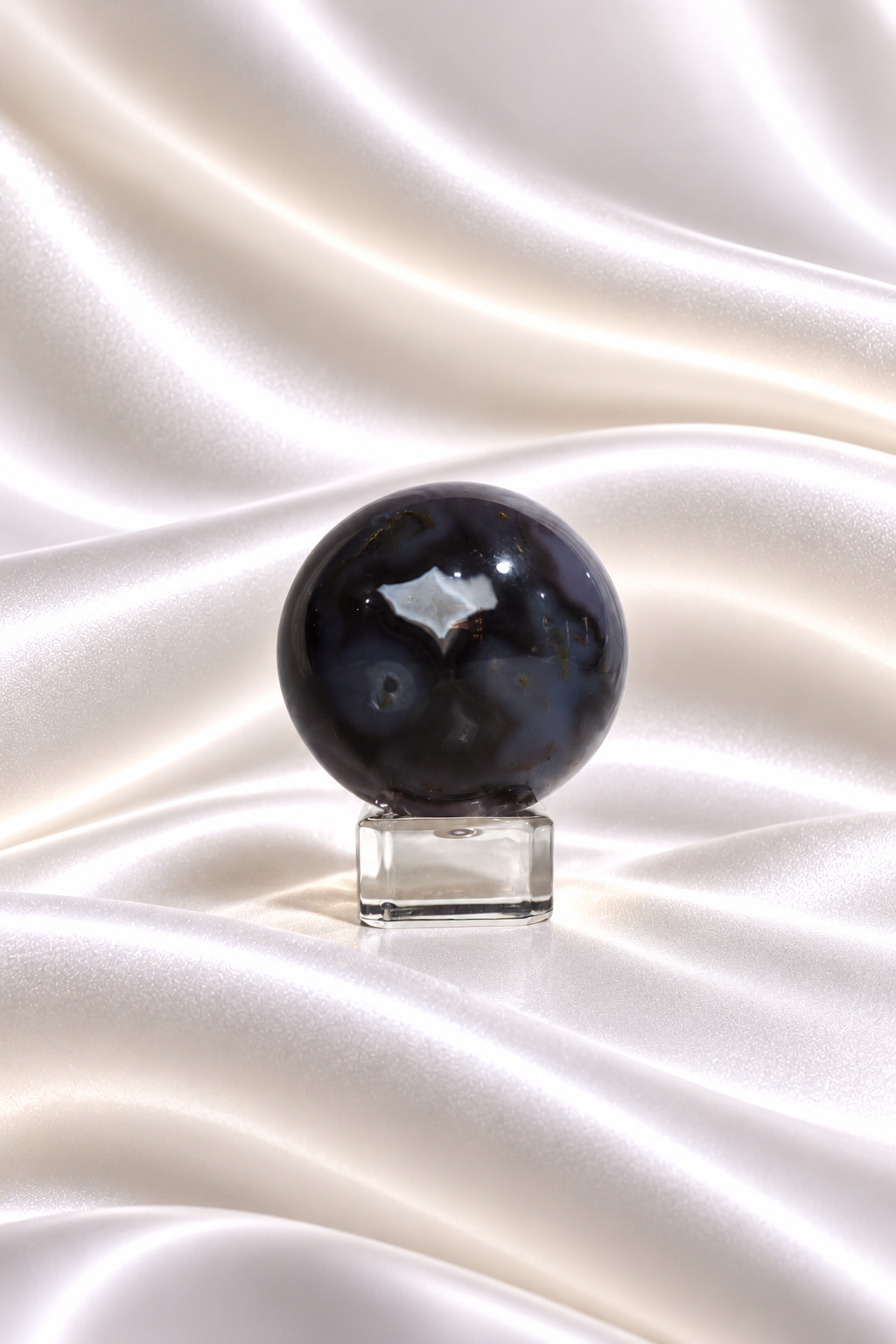 Moss Agate w/ Chalcedony Sphere #5