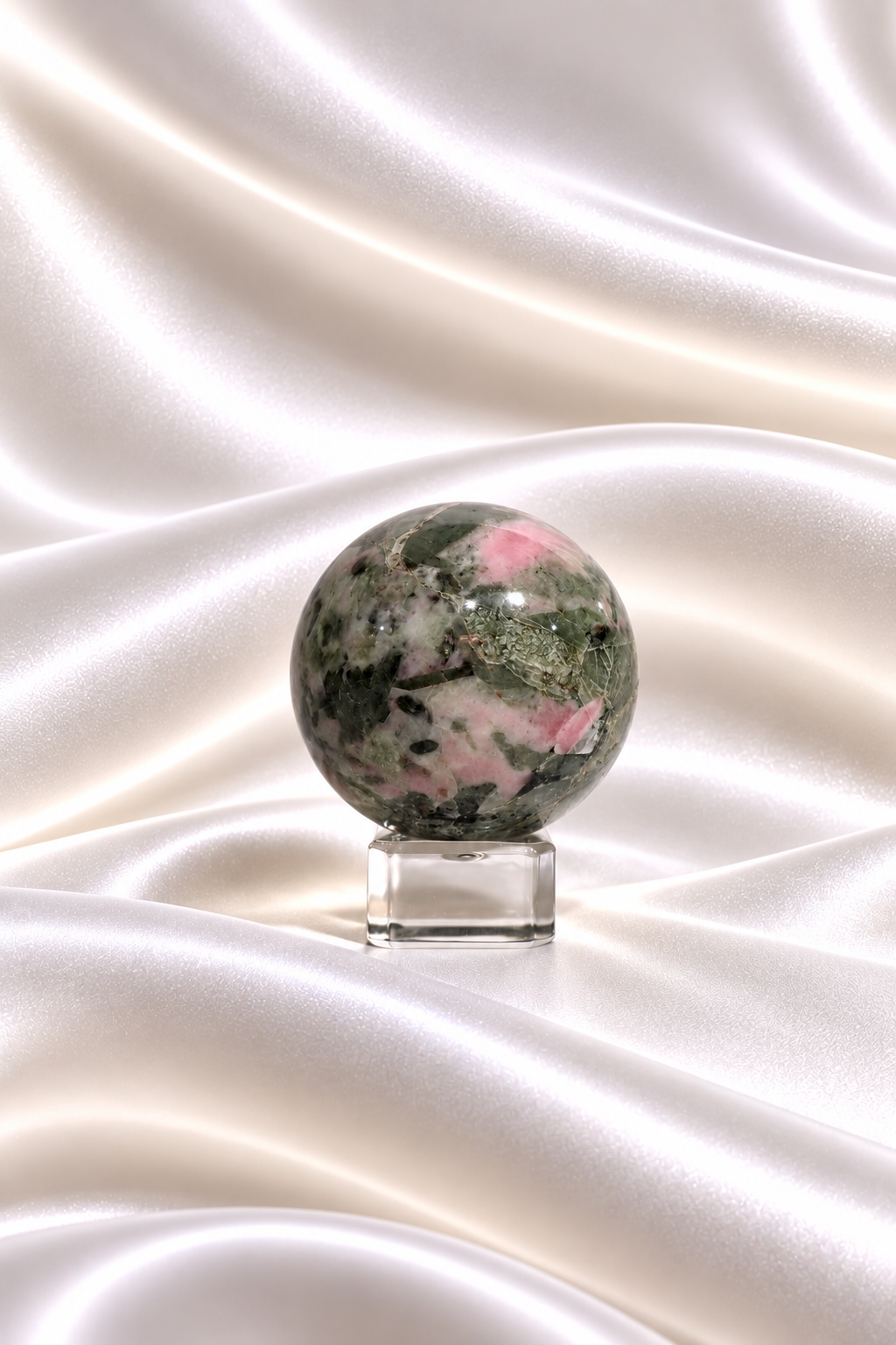 Pink Thulite w/ Green Epidote Sphere #6