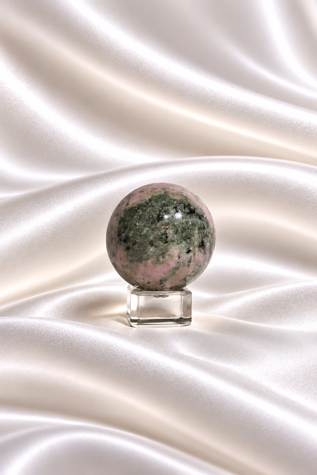 Pink Thulite w/ Green Epidote Sphere #5