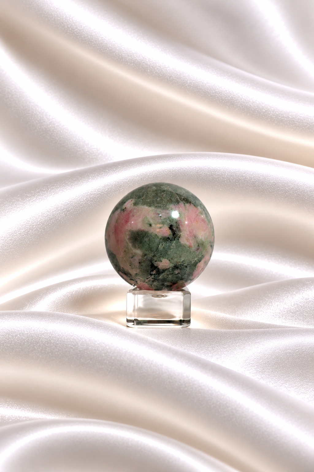 Pink Thulite w/ Green Epidote Sphere #2