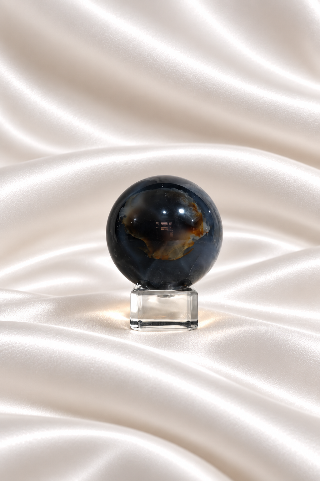 Moss Agate w/ Chalcedony Sphere #4