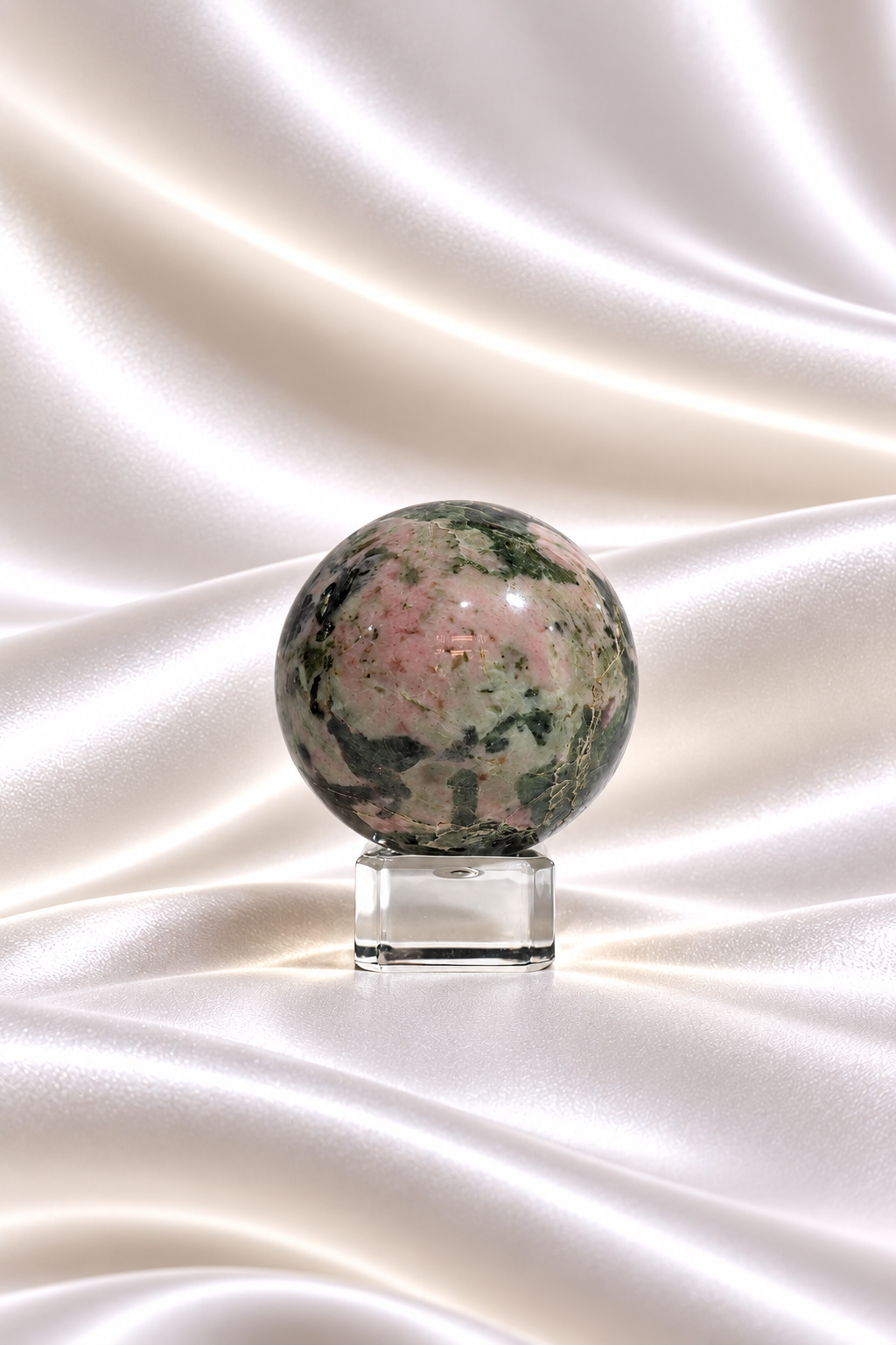 Pink Thulite w/ Green Epidote Sphere #6