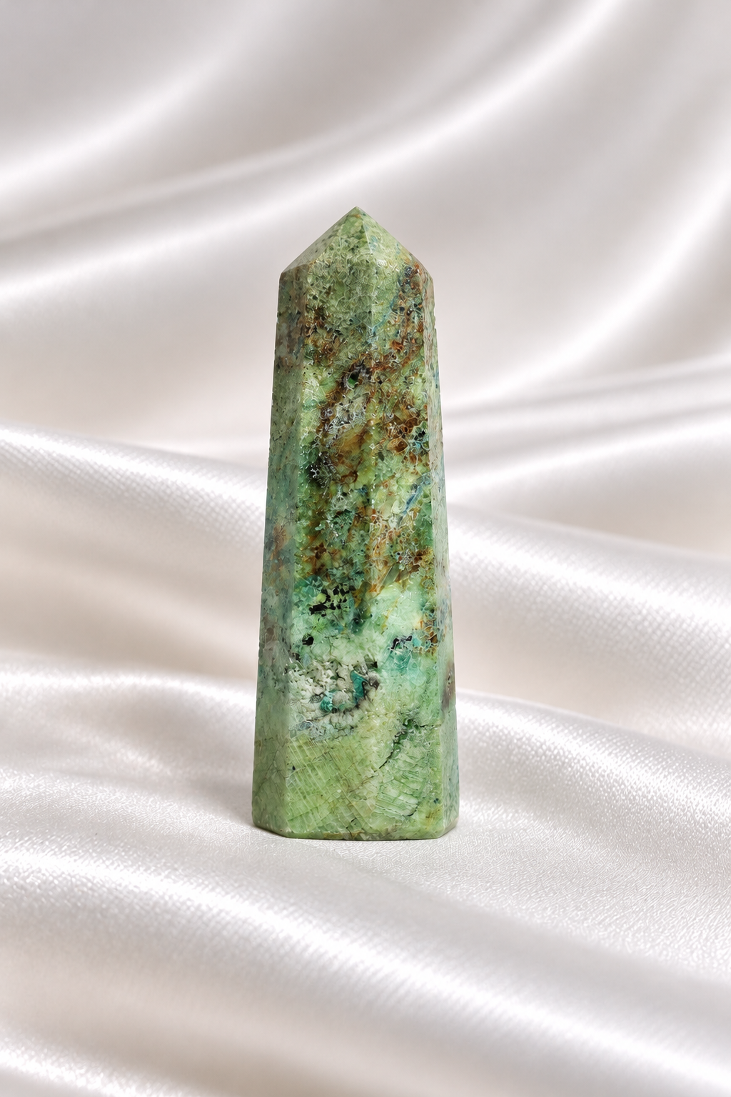 Chrysocolla with Azurite Tower #3 -Tip Little Chipped