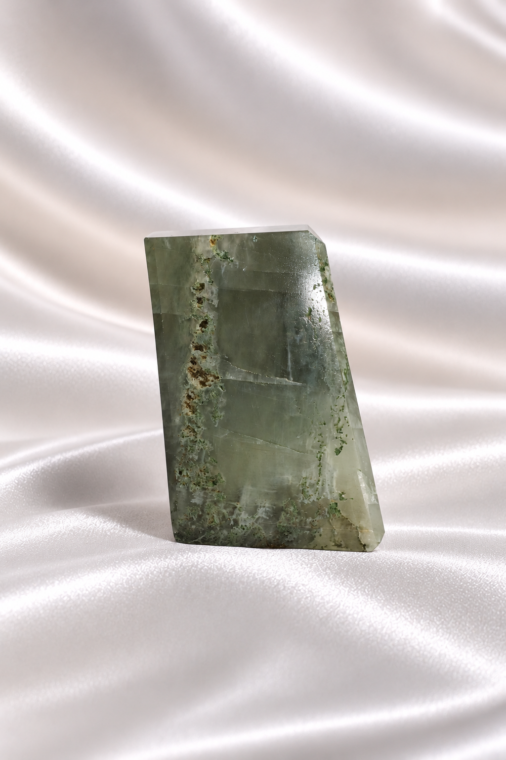 Optical Calcite with Moss Agate inclusions Freeform - RARE #5