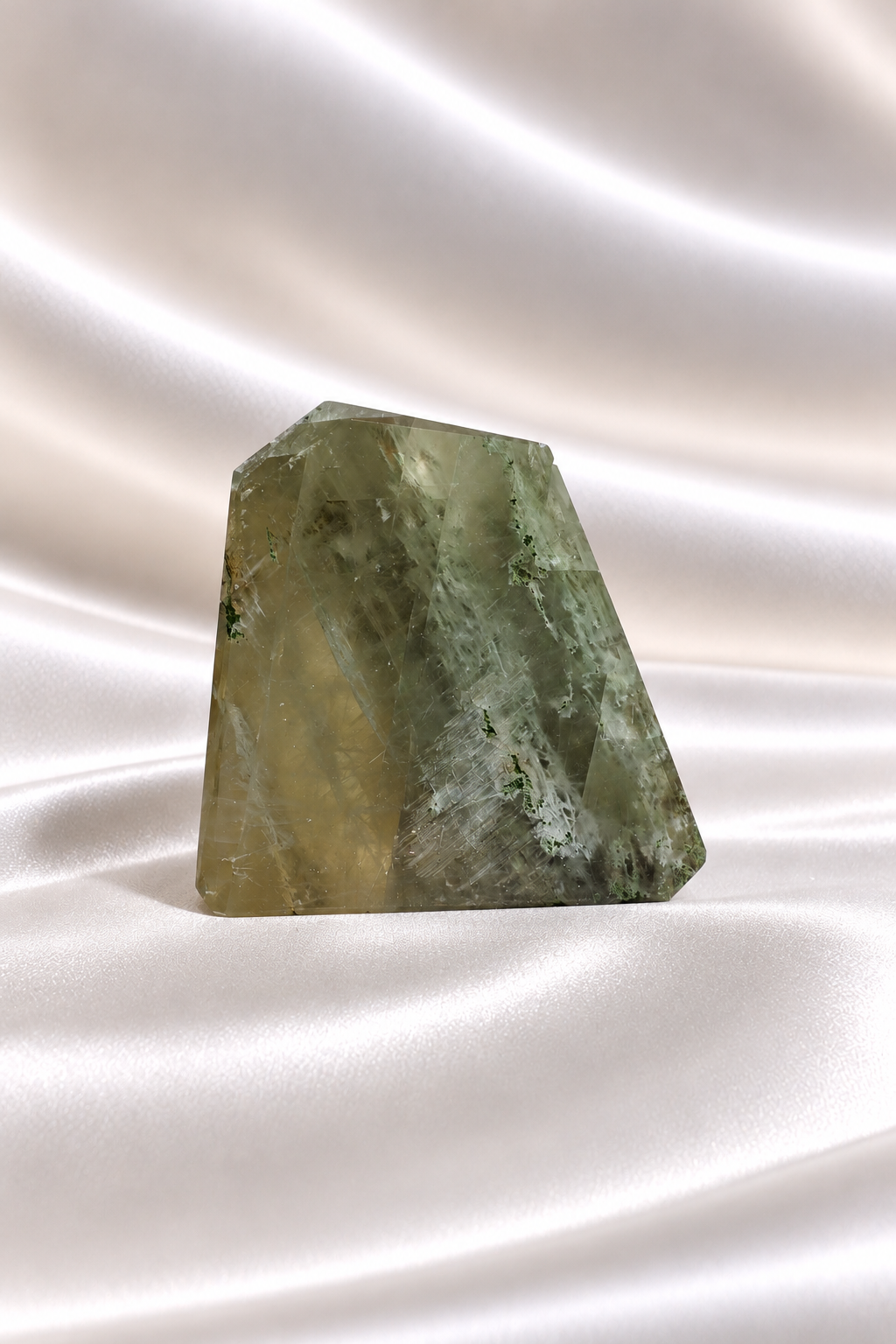 Optical Calcite with Moss Agate inclusions Freeform - RARE #5