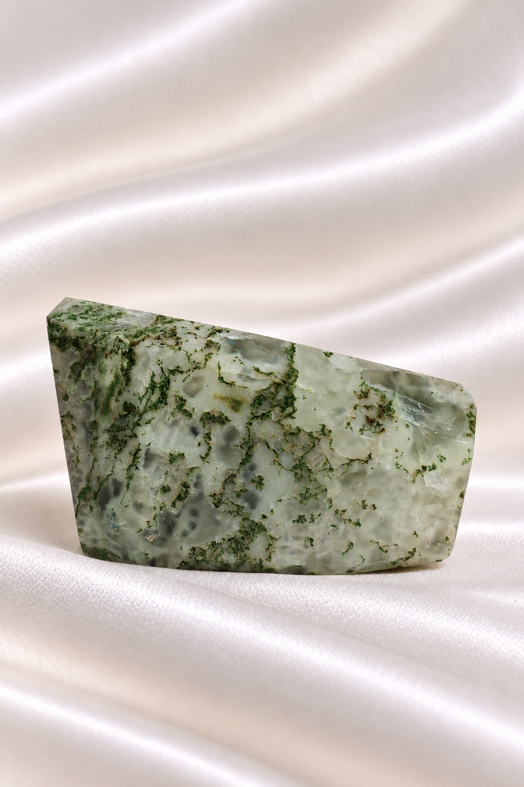 Optical Calcite with Moss Agate inclusions Freeform - RARE #4