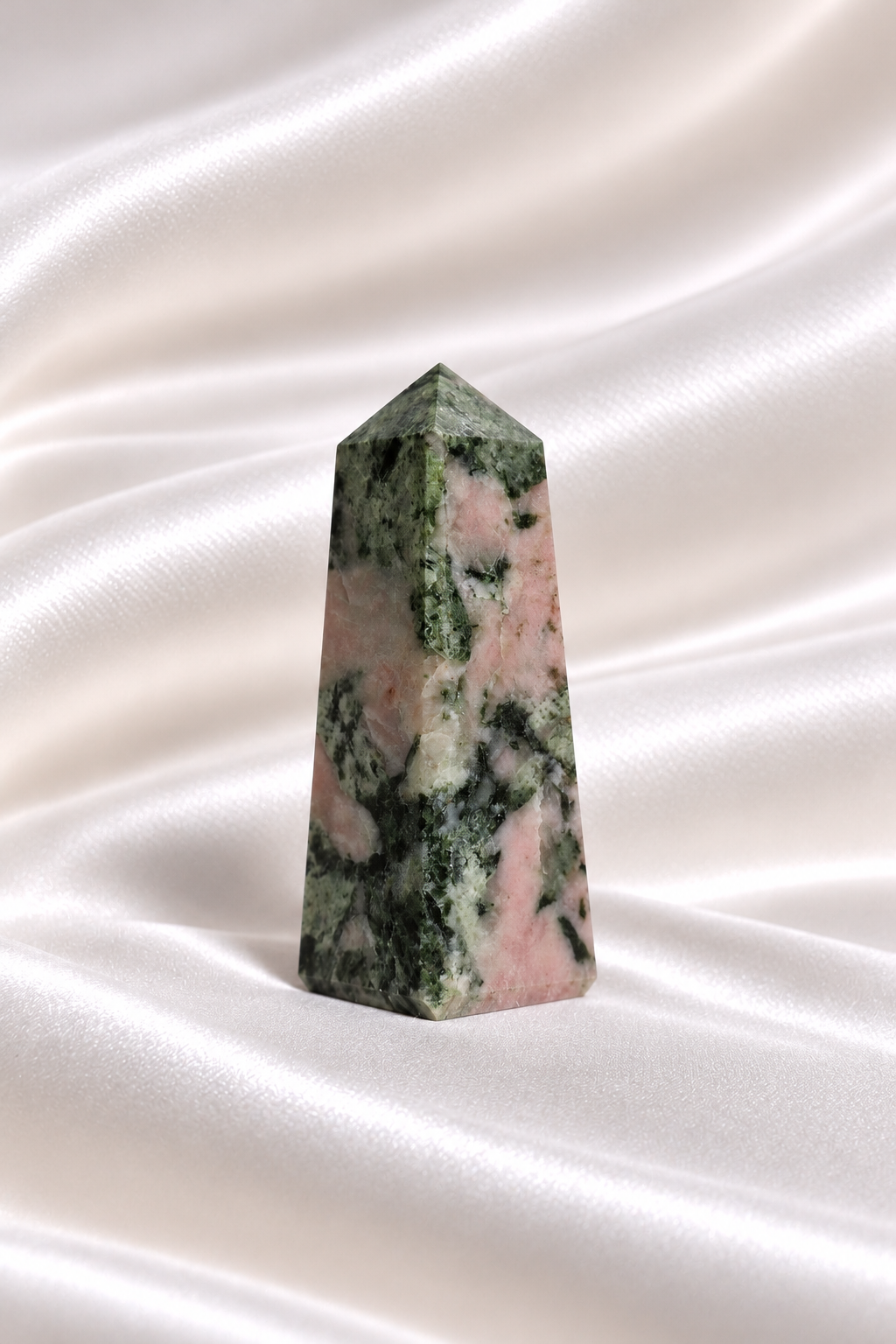Pink Thulite w/ Green Epidote Tower #12