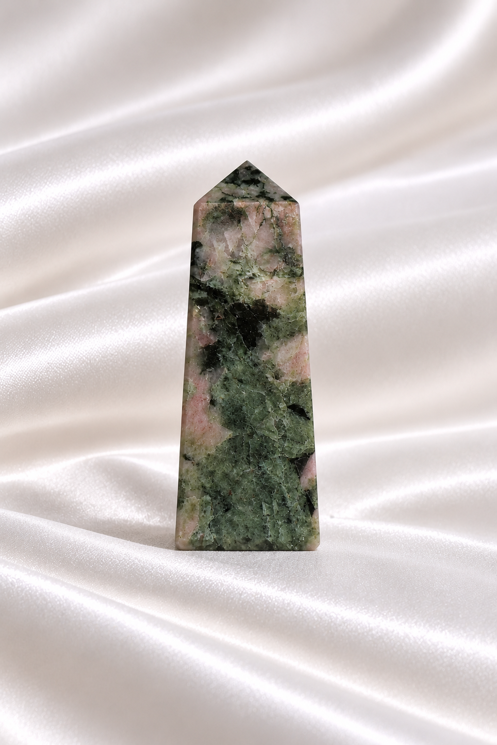 Pink Thulite w/ Green Epidote Tower #14