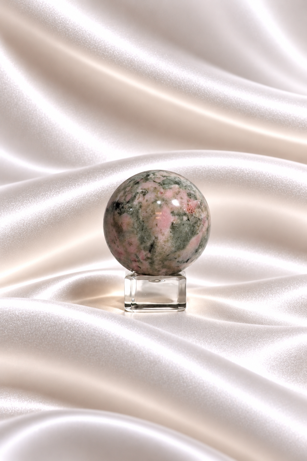 Pink Thulite w/ Green Epidote Sphere #5
