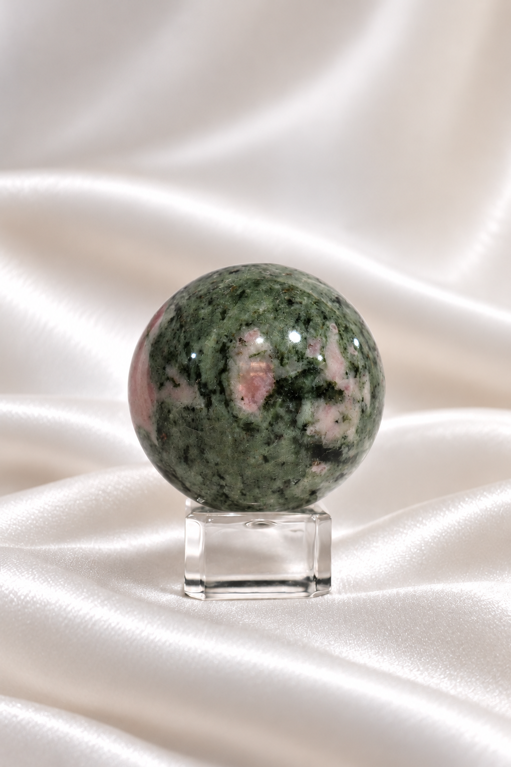 Pink Thulite w/ Green Epidote Sphere #4