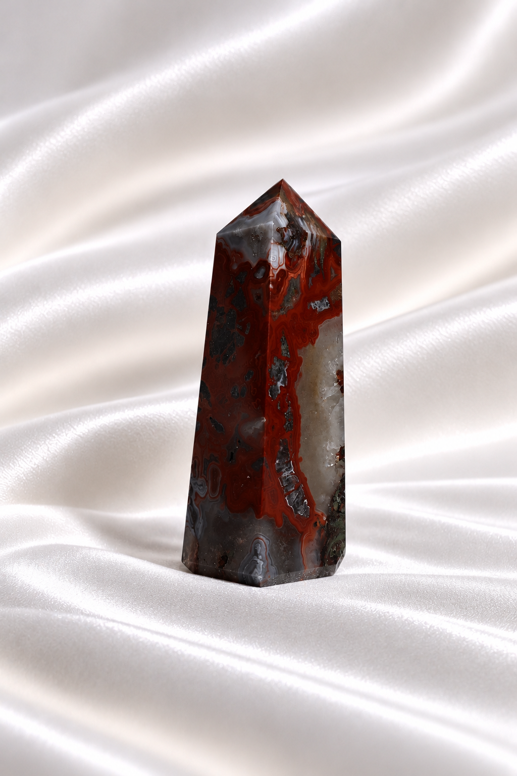 Mexican Crazy Lace Agate Tower #32