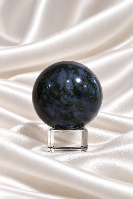 Moss Agate w/ Chalcedony Sphere #4