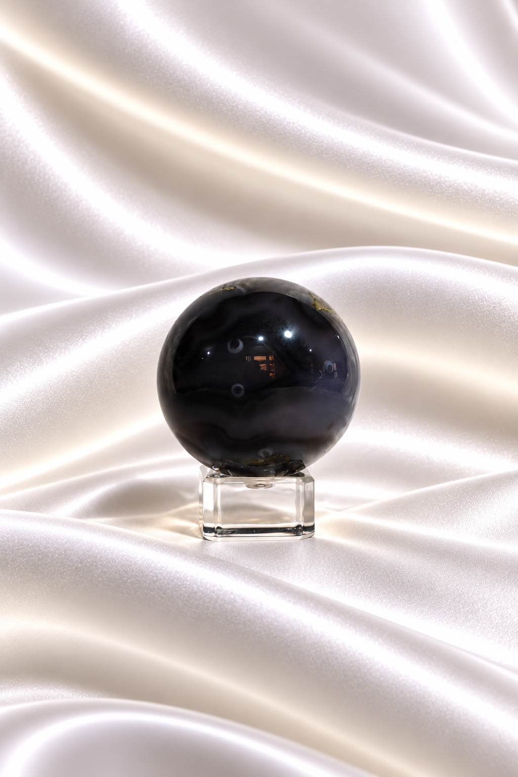 Moss Agate w/ Chalcedony Sphere #5