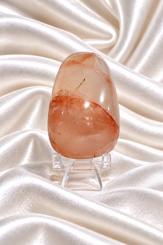 Hematoid Fire Quartz Palmstone #1- Little Chipped