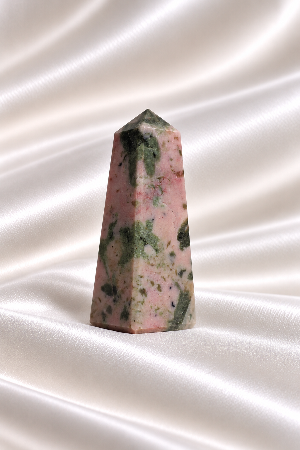 Pink Thulite w/ Green Epidote Tower #9