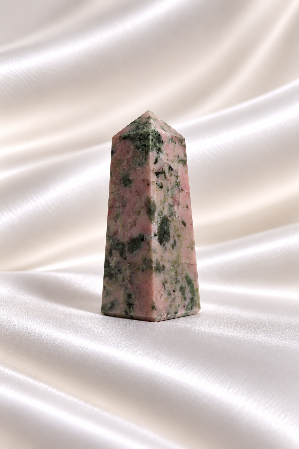 Pink Thulite w/ Green Epidote Tower #13