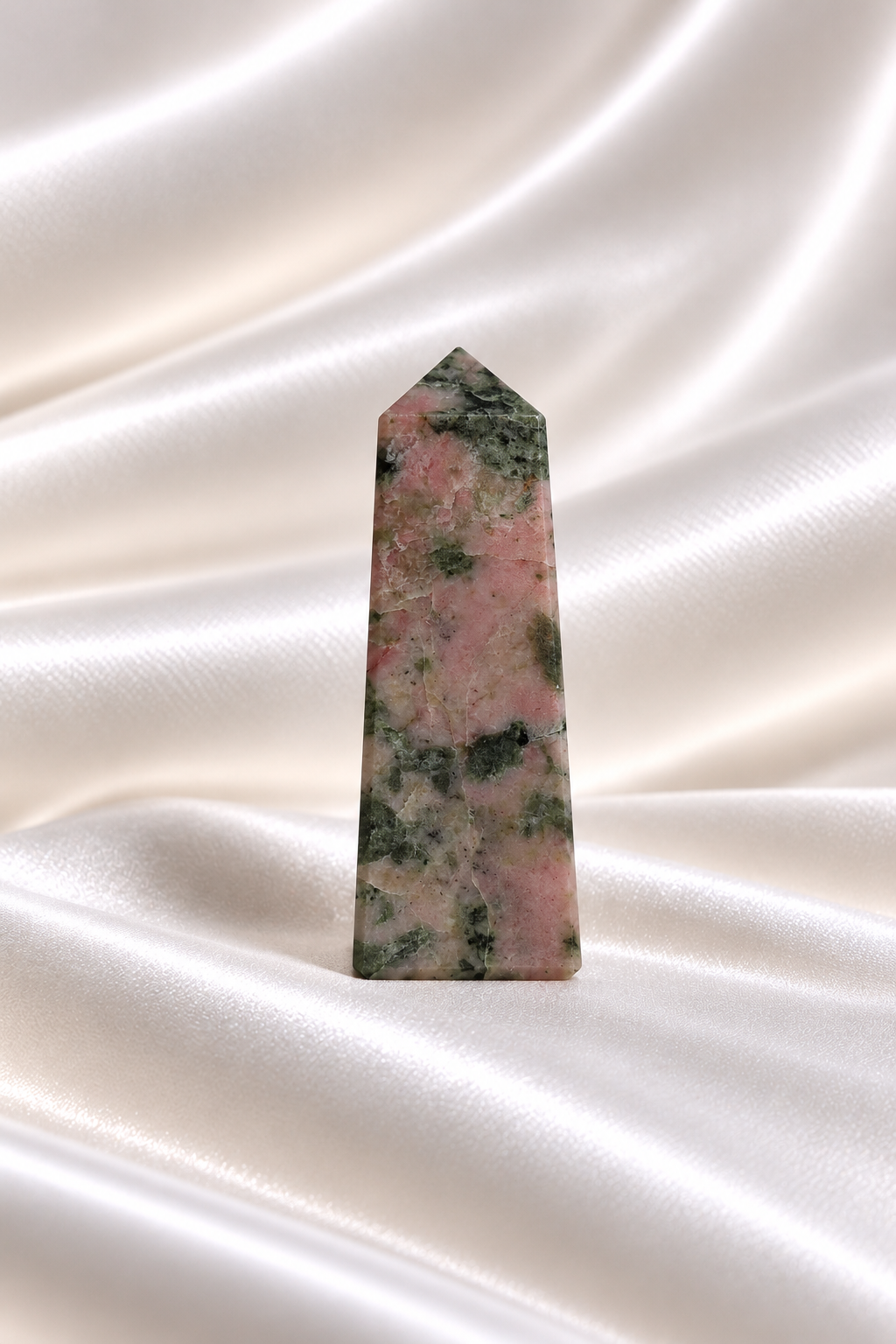 Pink Thulite w/ Green Epidote Tower #13
