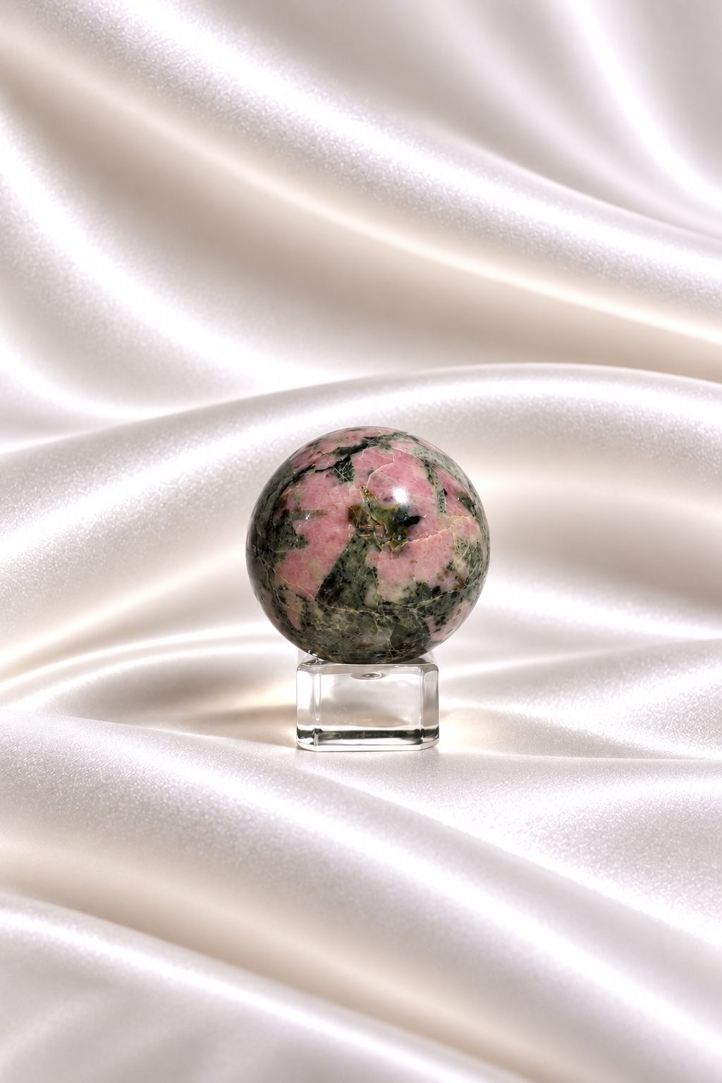 Pink Thulite w/ Green Epidote Sphere #2