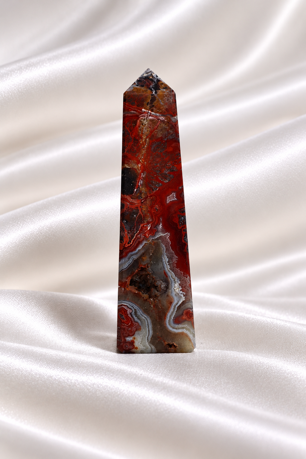 Mexican Crazy Lace Agate Tower #34