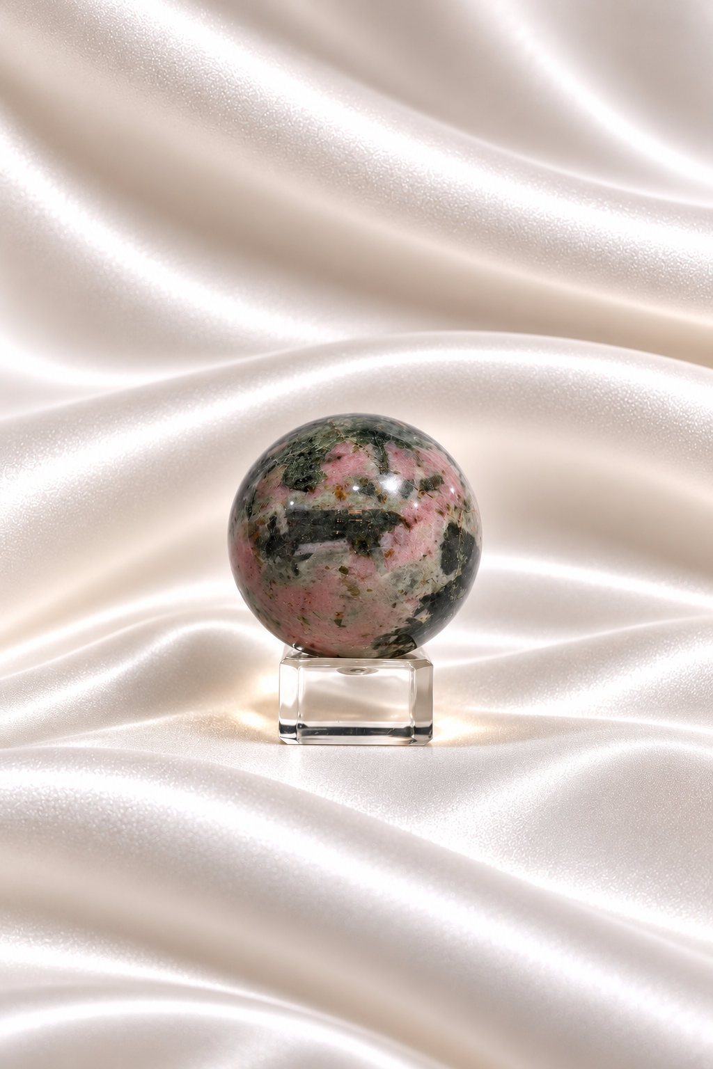 Pink Thulite w/ Green Epidote Sphere #3
