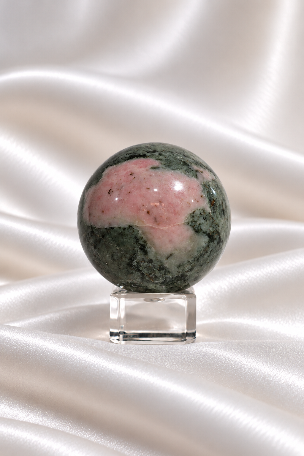 Pink Thulite w/ Green Epidote Sphere #4