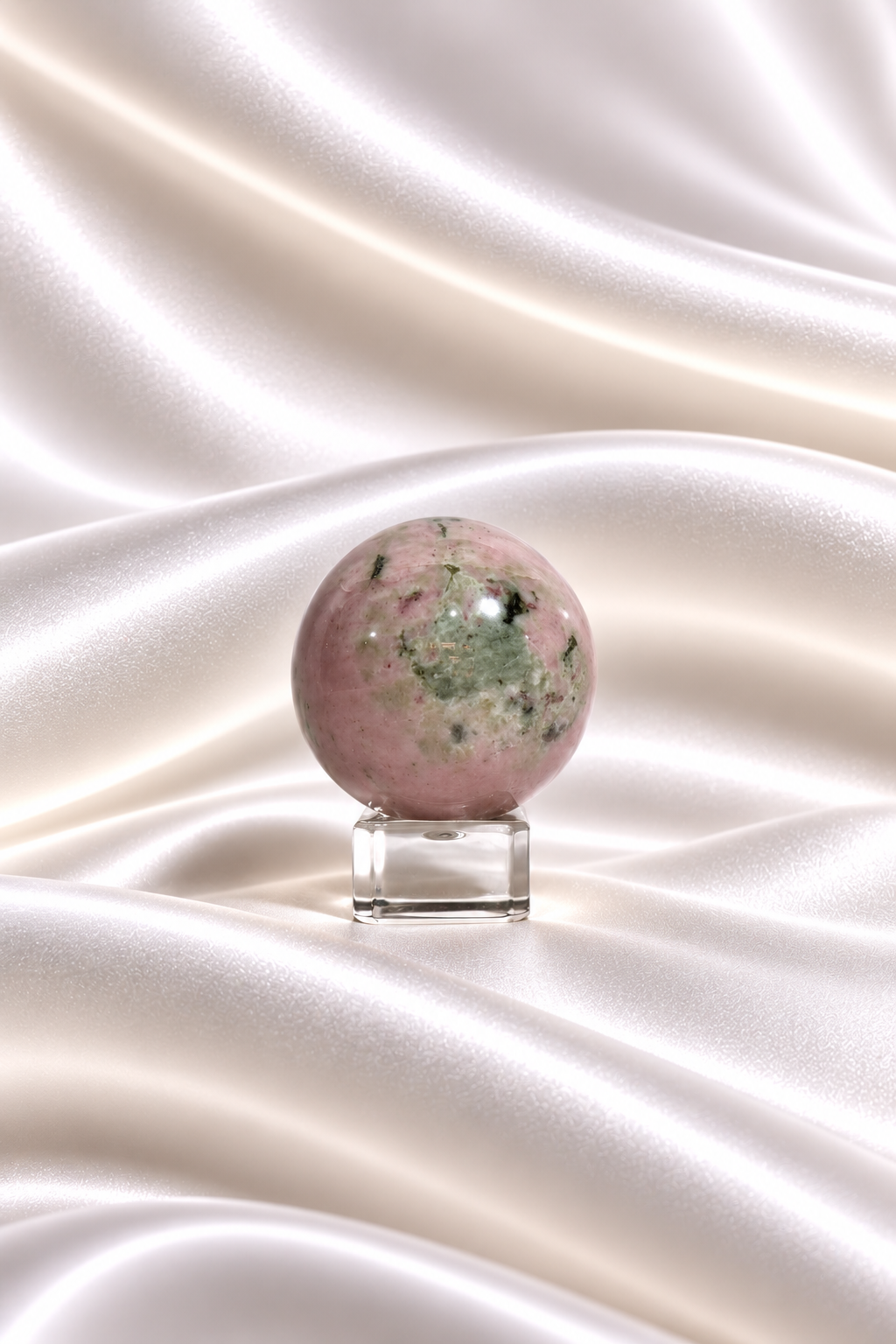 Pink Thulite w/ Green Epidote Sphere #1