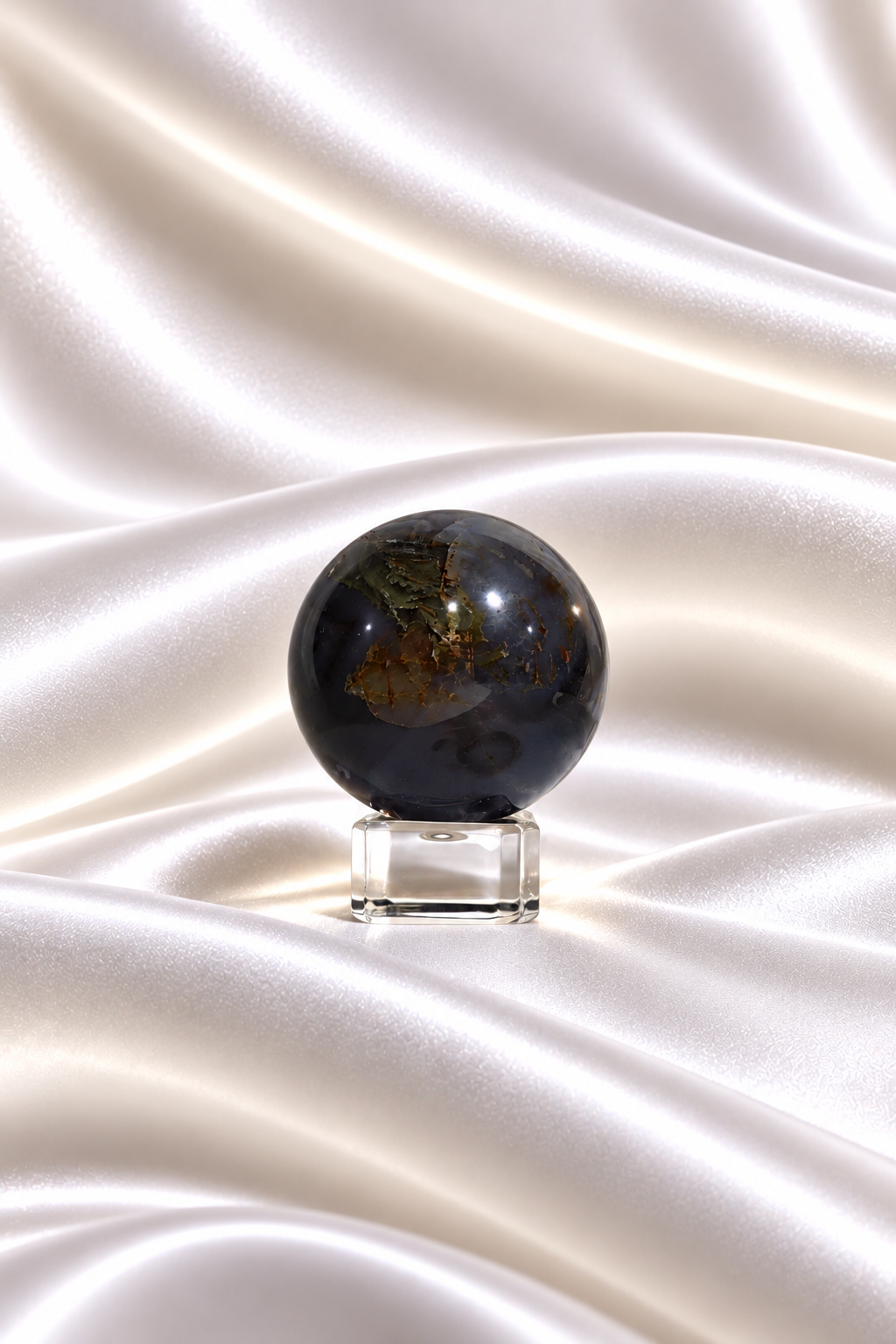 Moss Agate w/ Chalcedony Sphere #5