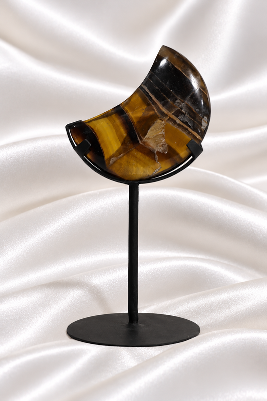 Rainbow Fluorite Moon on Stand #5