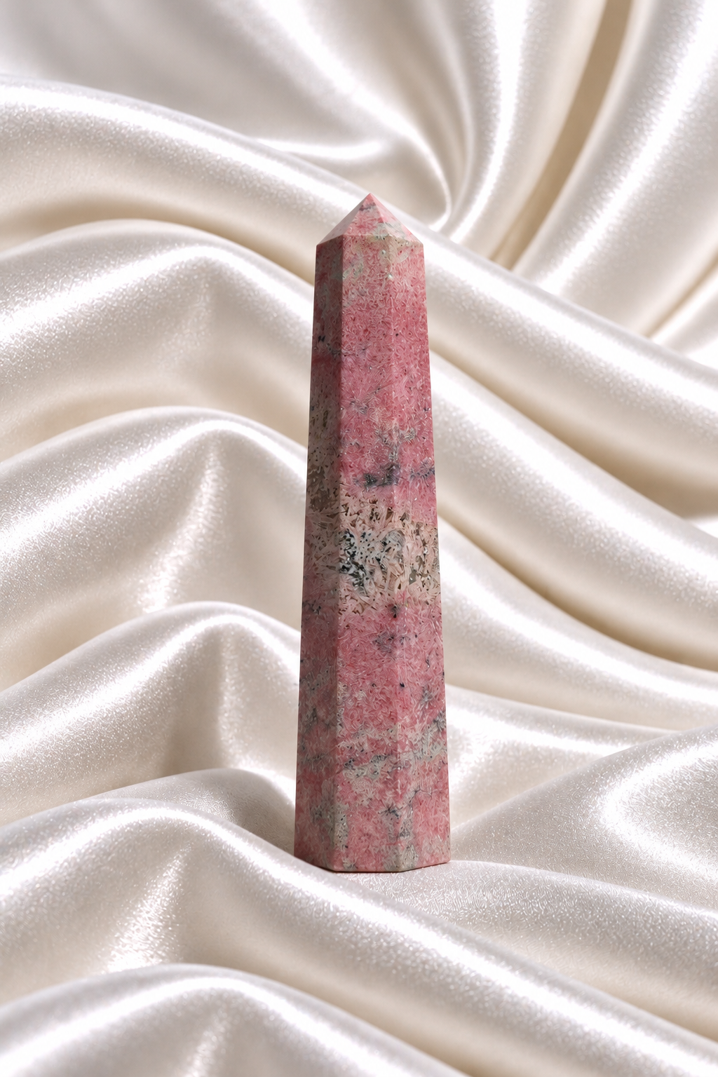 Peruvian Rhodonite Tower #15 - Tip Little Chipped